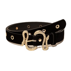 Fashion Snake Pu Leather Alloy Belt Buckle Women'S Leather Belts 1 Piece