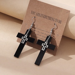 Fashion Cross Alloy Resin Hollow Out Women'S Ear hook 1 Pair
