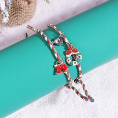 Fashion Christmas Tree Bell Snowman Alloy Enamel Women'S Bracelets 2 Piece Set