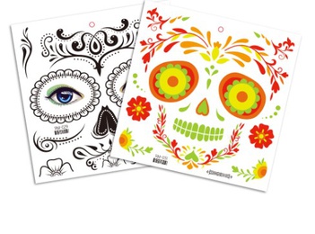 halloween face mask flowers day of the dead party makeup tattoo stickerspicture5