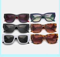Casual Color Block Resin Square Full Frame Women's Sunglasses