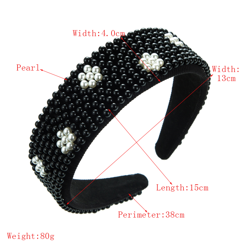 Sweet Flower Cloth Beaded Artificial Pearls Hair Band 1 Piece