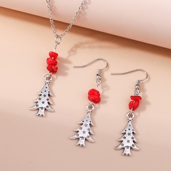 Fashion Christmas Tree Alloy Patchwork Women'S Earrings Necklace 1 Set