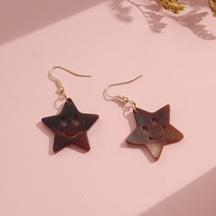 Simple Style Star Smiley Face Arylic Hollow Out Women'S Ear hook 1 Pair