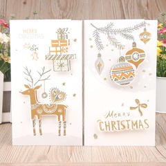 Fashion Santa Claus Elk Ball Christmas Greeting Blessing Folding Card 1 Piece