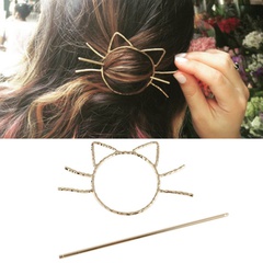 Cute Cat Alloy Plating Hairpin