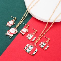 Simple Style Santa Claus Alloy Plating Women'S Earrings Necklace 1 Set