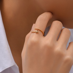 Einfacher Stil Schlange Kupfer Vergoldet Zirkon Offener Ring 1 Stück