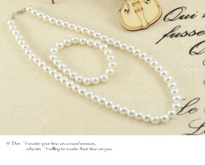 Fashion Flower Imitation Pearl Alloy Beaded Plating Women'S Bracelets Earrings Necklace 1 Set