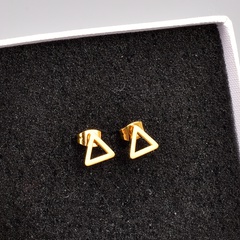 Simple Style Triangle Titanium Steel Gold Plated Ear Studs 1 Pair