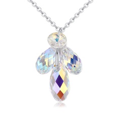 Fashion Leaf Alloy Inlay Crystal Women'S Pendant Necklace 1 Piece
