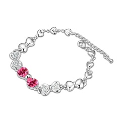Fashion Bow Knot Alloy Inlay Crystal Women'S Bracelets 1 Piece