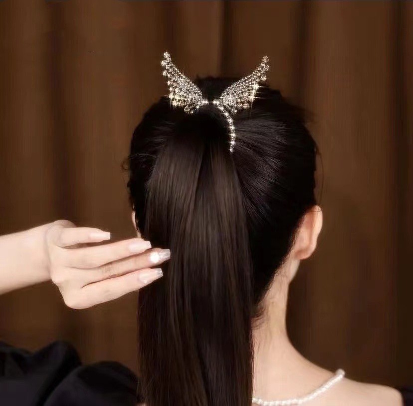 Elegant Fashion Wings Alloy Diamond Rhinestones hair buckle3