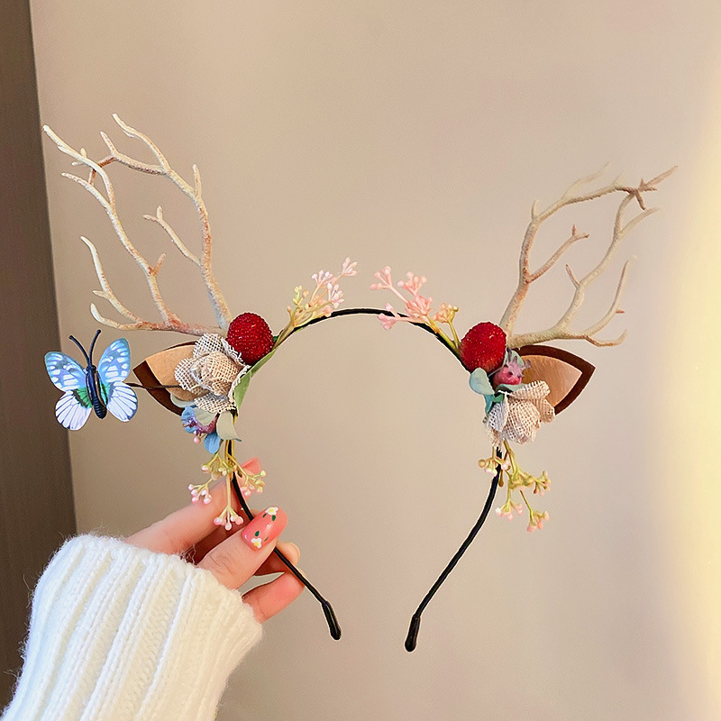 Cute Antlers Alloy Cloth Hair Band 1 Piece3