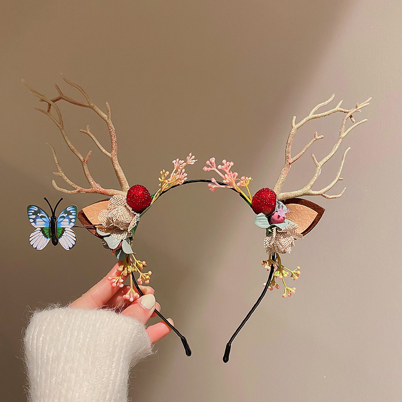 Cute Antlers Alloy Cloth Hair Band 1 Piece1