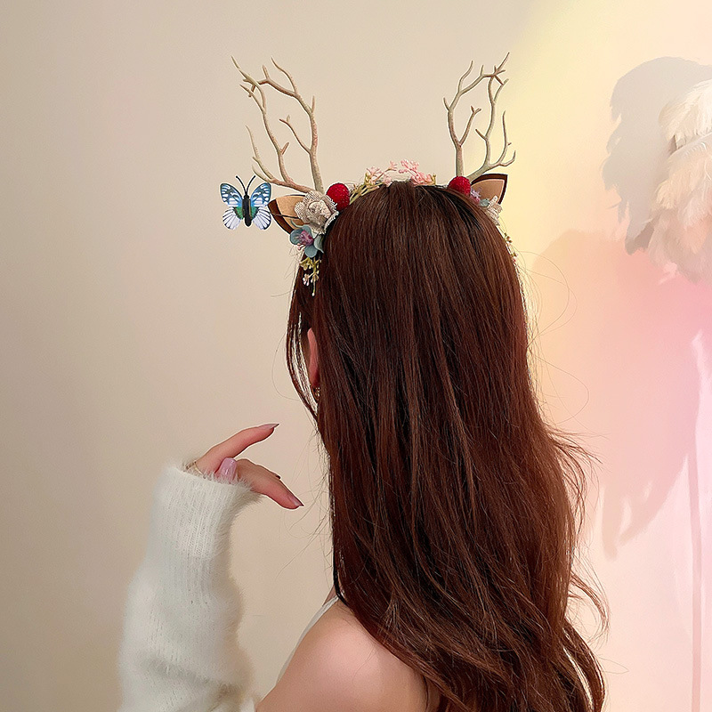 Cute Antlers Alloy Cloth Hair Band 1 Piece2
