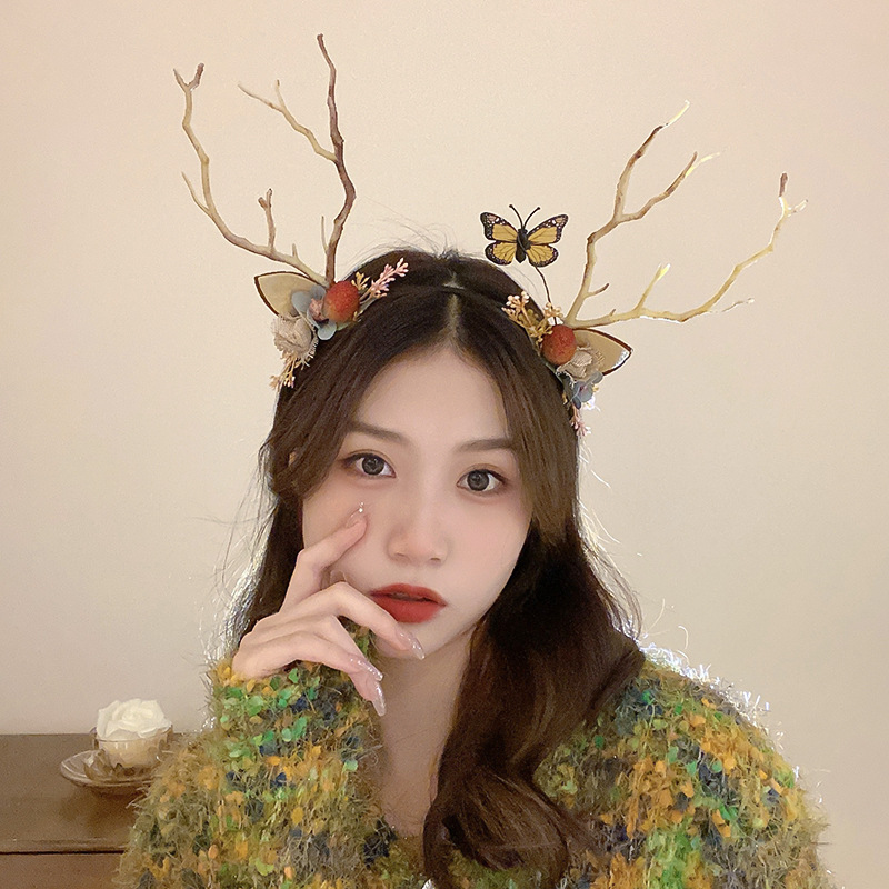 Cute Antlers Alloy Cloth Hair Band 1 Piece4