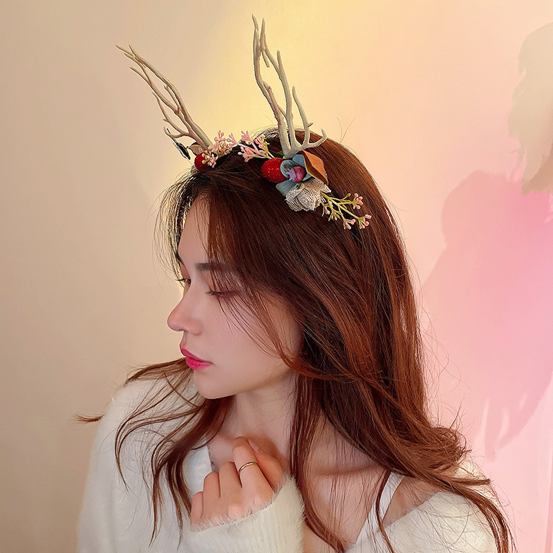 Cute Antlers Alloy Cloth Hair Band 1 Piece5