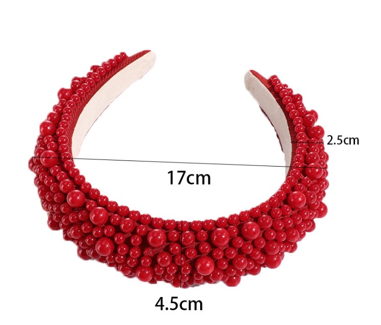 Fashion Solid Color Imitation Pearl Inlay Pearl Hair Band 1 Piece4
