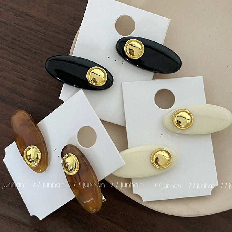 Fashion Oval Arylic Alloy Stoving Varnish Hair Clip 1 Piecepicture4