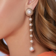 Retro Tassel Imitation Pearl Alloy Women'S Drop Earrings 1 Pair