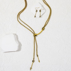 Fashion Geometric Alloy Plating Unisex Earrings Necklace 1 Set