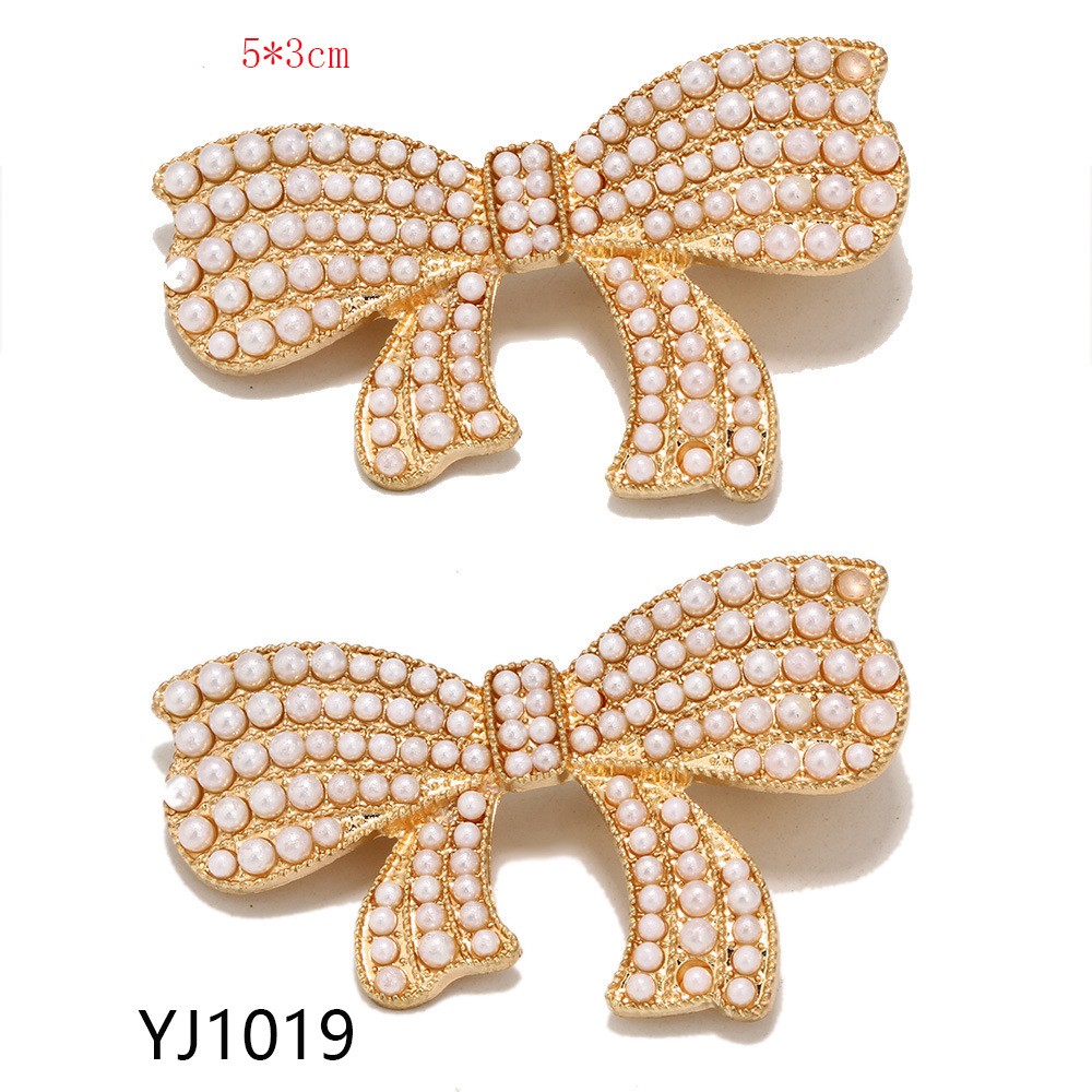 Simple Style Bow Knot Metal Plating Artificial Pearls Rhinestones Hair Clip 1 Piecepicture4