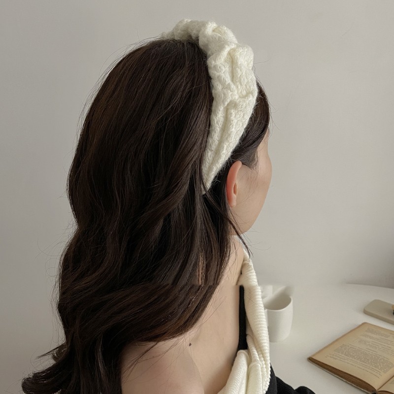 Elegant Solid Color Knit Braid Hair Band 1 Piece3