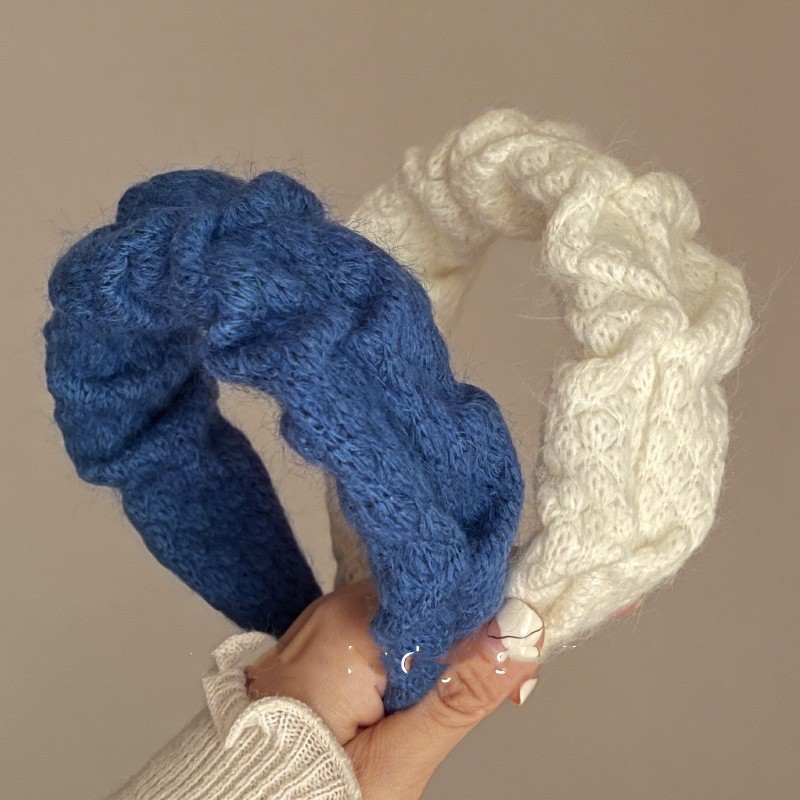 Elegant Solid Color Knit Braid Hair Band 1 Piece5