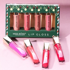 Christmas Makeup Lip Lacquer Sets of Boxes Matte Finish Non-Fading Lipstick Kit