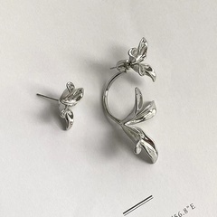 Fashion Flower Alloy Asymmetrical Women'S Drop Earrings Ear Studs 1 Pair