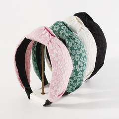 Fashion Solid Color Flower Cloth Knot Lace Hair Band 1 Piece