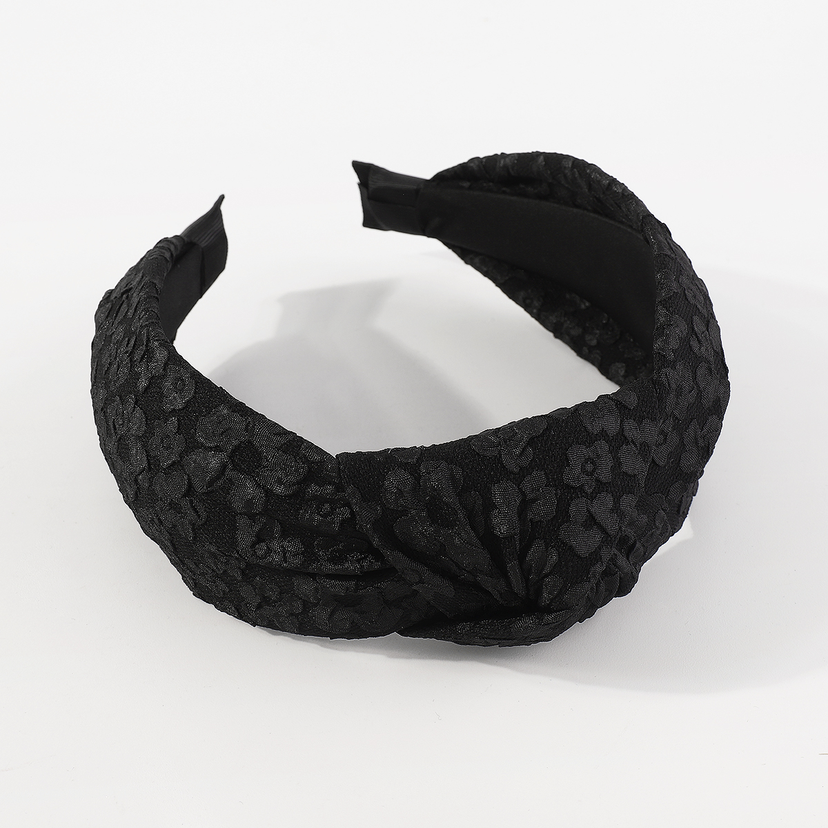 Fashion Solid Color Flower Cloth Knot Lace Hair Band 1 Piece2