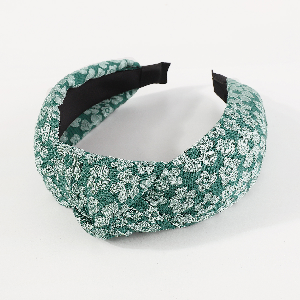 Fashion Solid Color Flower Cloth Knot Lace Hair Band 1 Piece4