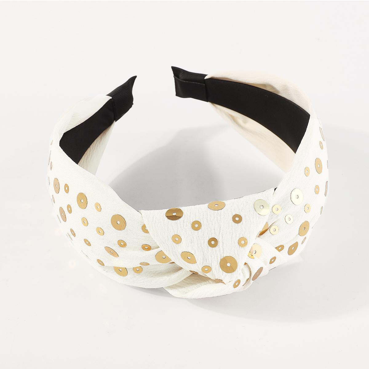 Fashion Polka Dots Cloth Sequins Knot Hair Band 1 Piece2