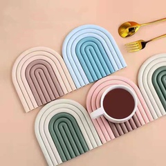 Fashion Color Contrast Patchwork Pattern Thermoplastic-rubber Placemat 1 Piece