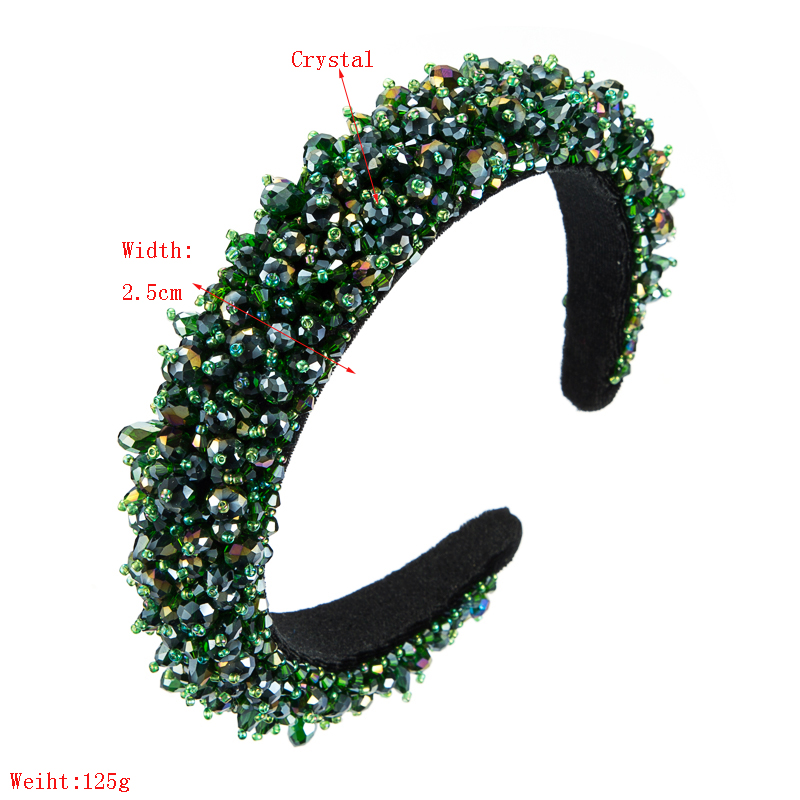 Classic Style Solid Color Cloth Sponge Inlay Rhinestones Hair Band 1 Piece12