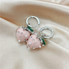 Cute Strawberry Alloy Inlay Artificial Pearls Rhinestones Women'S Drop Earrings 1 Pair