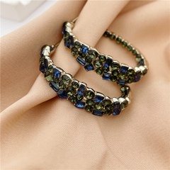 Baroque Style Circle Alloy Plating Artificial Diamond Women'S Hoop Earrings 1 Pair