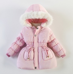 Fashion Solid Color Patchwork Polyester Girls Outerwear