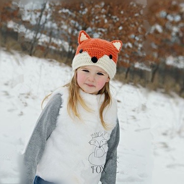 Autumn and Winter Baby Hat AliExpress Foreign Trade Hand-Woven Fox Hat Cartoon New Children Hat Factory Direct Sales—1