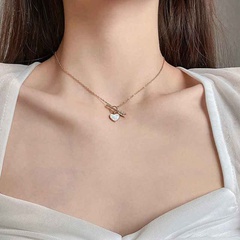 Fashion Heart Shape Alloy Plating Women'S Pendant Necklace 1 Piece