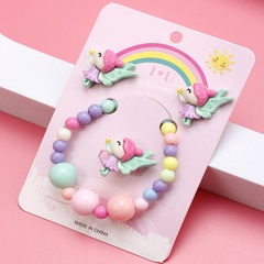Cartoon Style Butterfly Plastic Children Unisex Rings Bracelets Earrings 1 Set