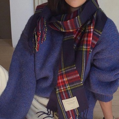 Women'S Fashion Lattice Imitation cashmere Tassel Winter Scarves