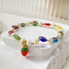 Fashion Strawberry Glass glass Pearl Women'S Bracelets 1 Piece