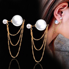 Fashion Geometric Alloy Plating Artificial Pearls Women'S Drop Earrings 1 Pair