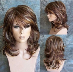 Women'S Fashion Daily high temperature wire side fringe Curls Wigs