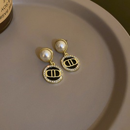 Retro Geometric Alloy Inlay Artificial Pearls Rhinestones WomenS Drop Earrings 1 Pairpicture39
