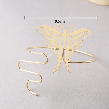 Classic Golden Glossy Butterfly Bracelet Internet Hot Fashionable Armband European and American Popular Bracelet Simple Hollow Hand Jewelry Armband—5