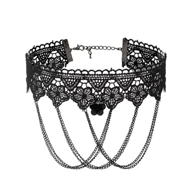 Cross-Border Accessories Multi-Layer Tassel Lace Collar Gothic Lolita Vintage Choker Necklace—2